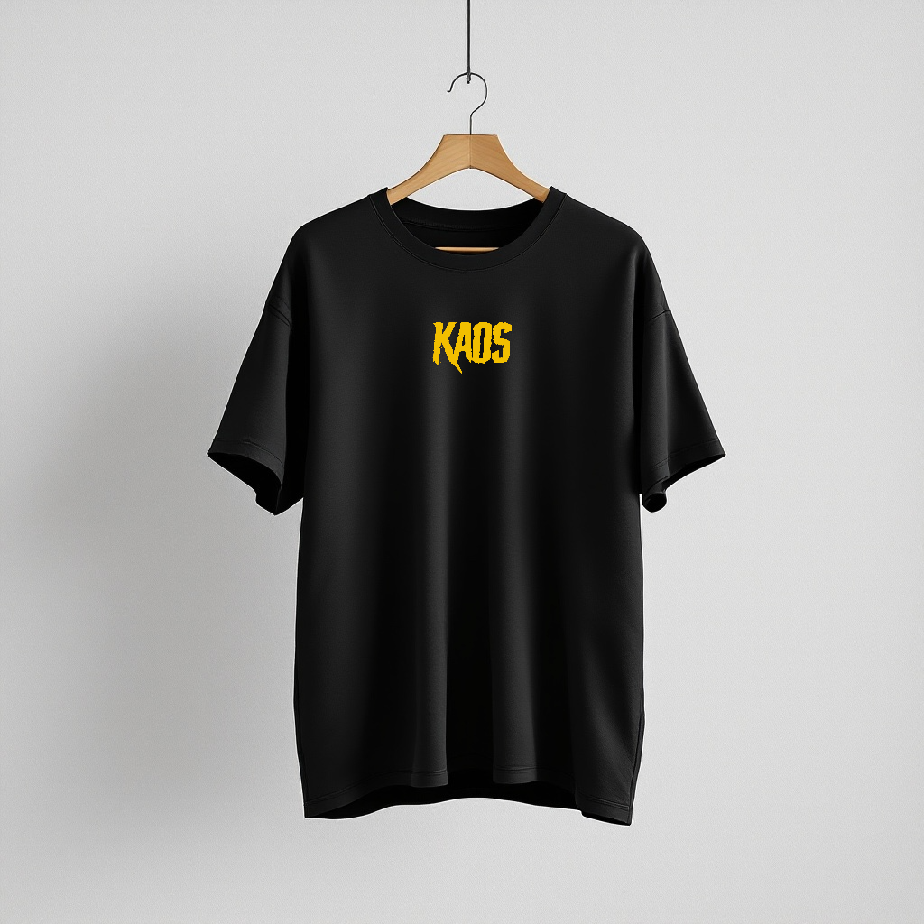 Black crew neck KAOS driFit Yellow badge