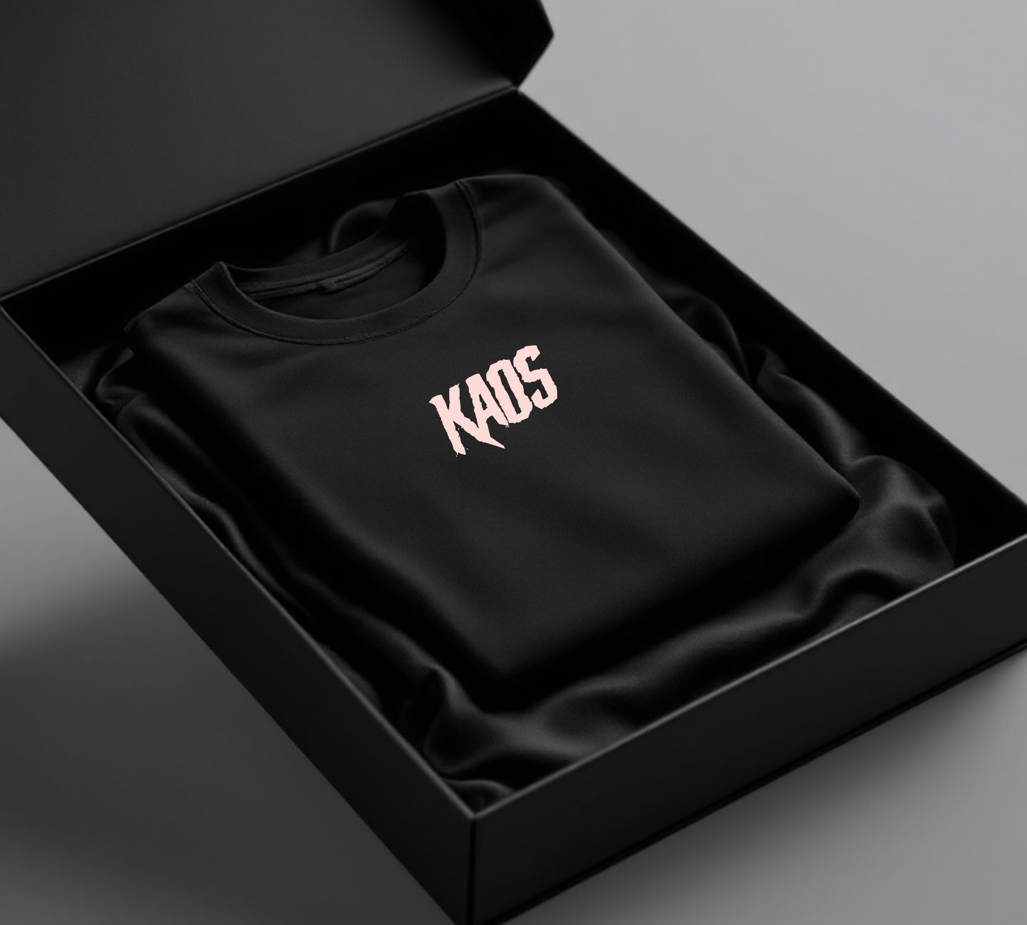 Black crew neck KAOS driFit Pink Badge