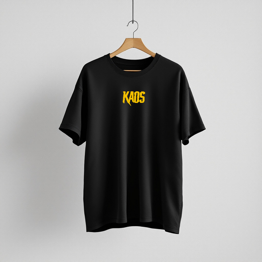 Black crew neck KAOS driFit Yellow badge