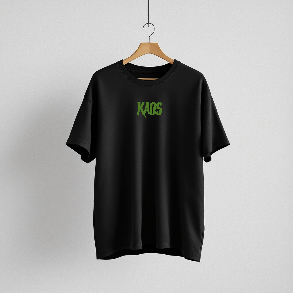 Black crew neck KAOS driFit Green badge